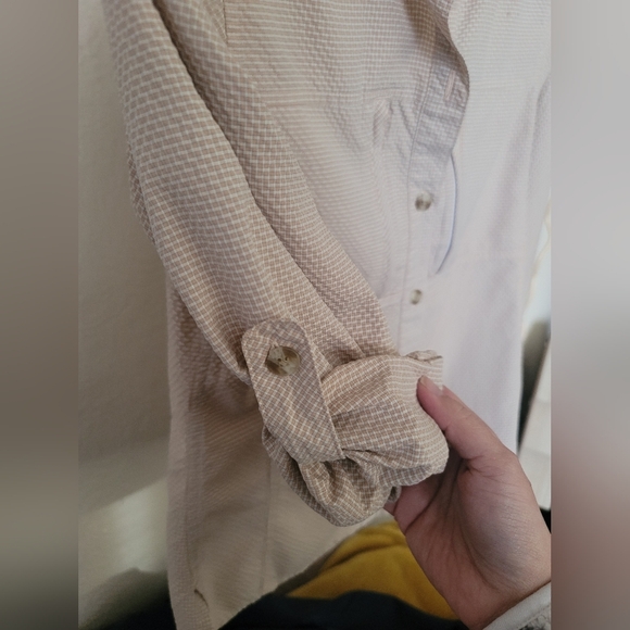 ExOfficio Women’s Dryflylite Shadow Pane Long-Sleeve Shirt‎ , Beige - Picture 8 of 8